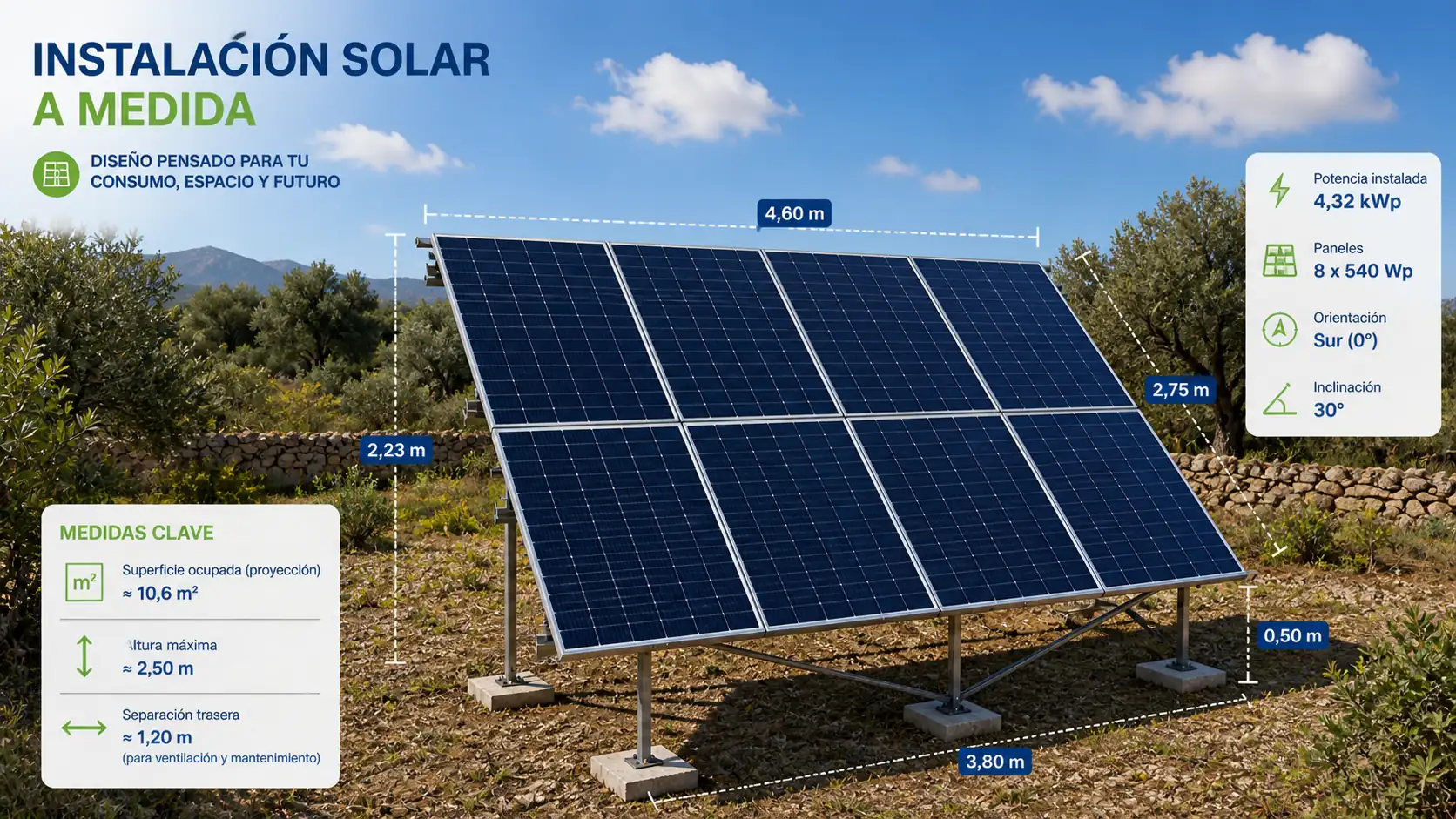 montaje de placas solares a medida